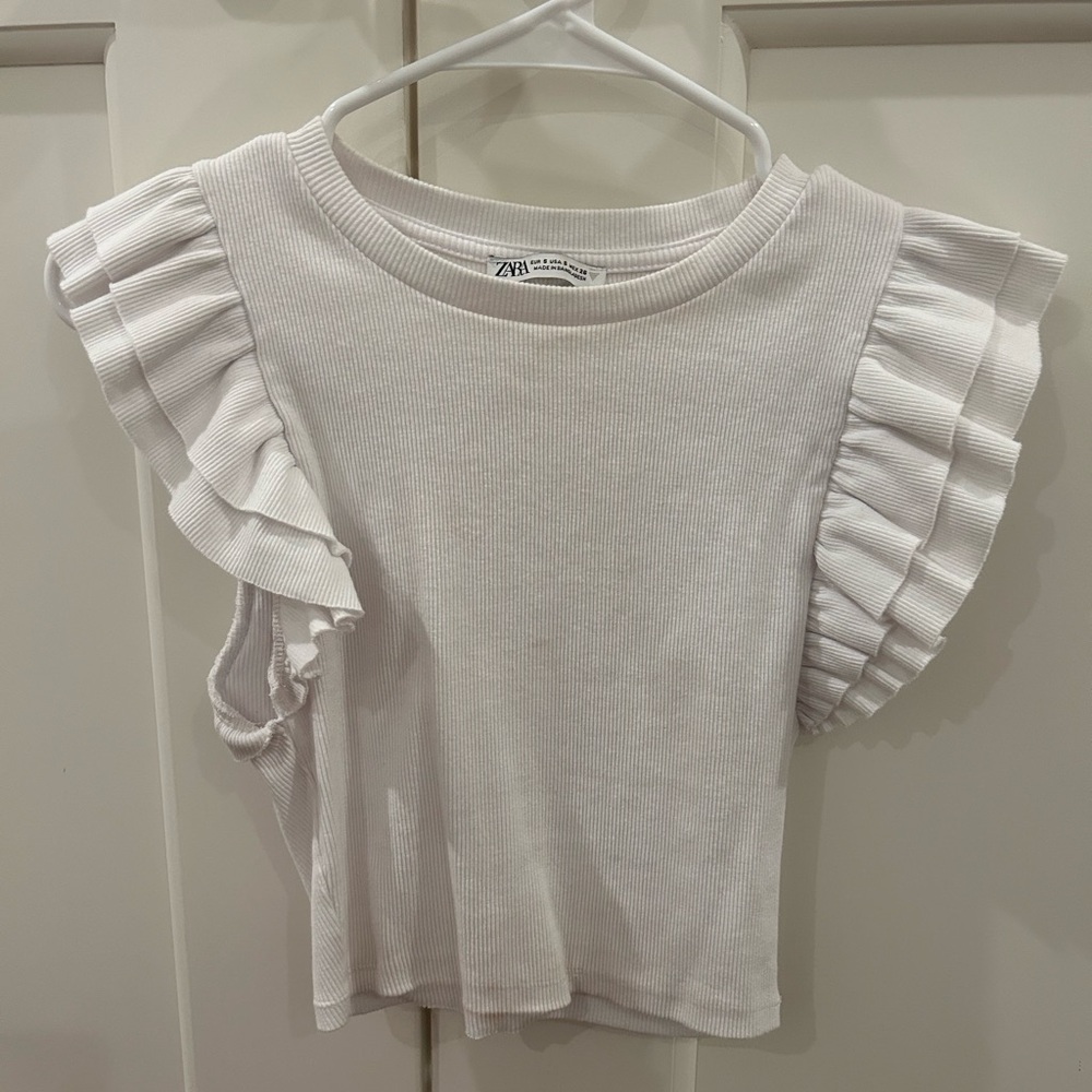 Zara White Puff Sleeve Tank